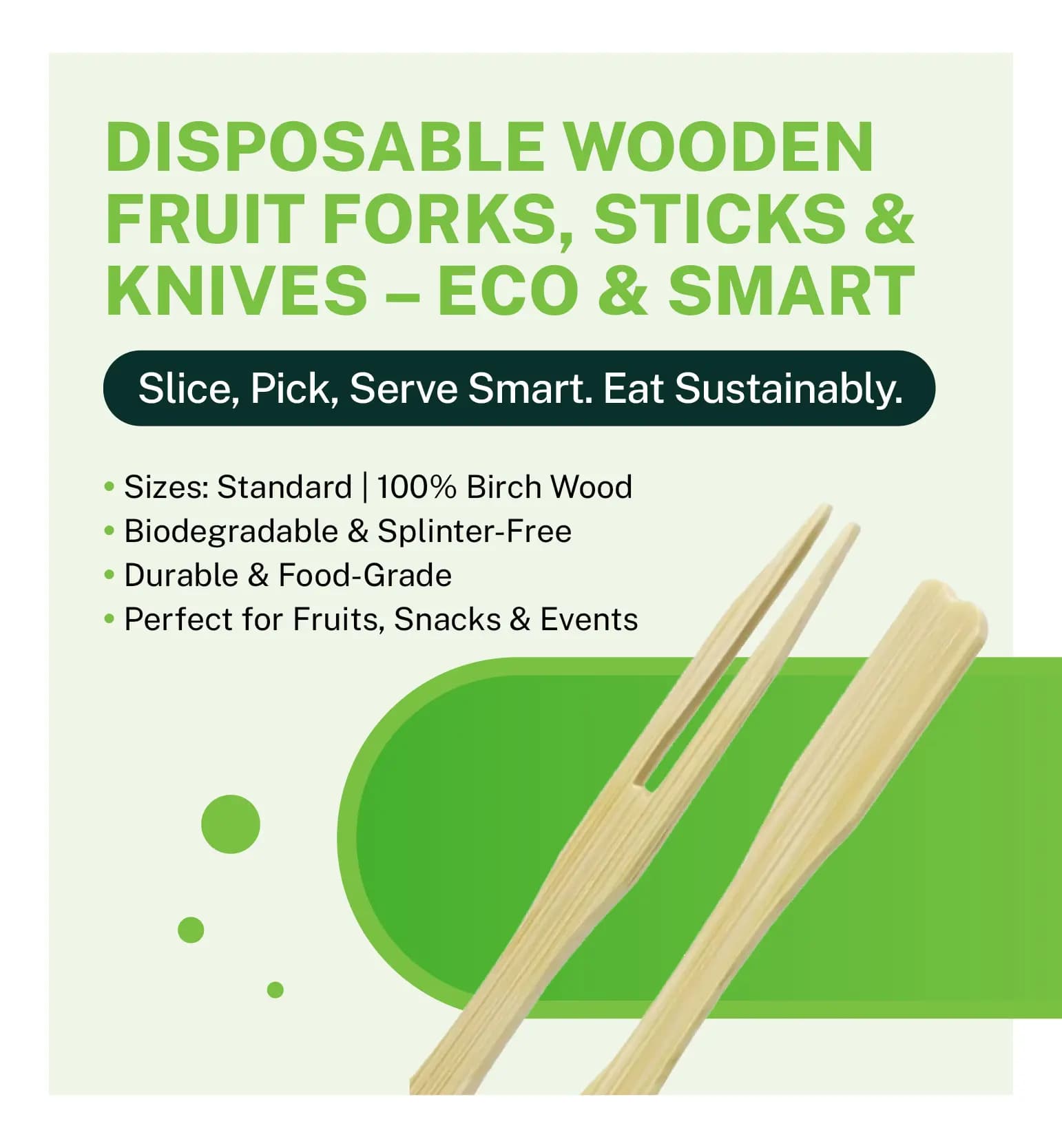 Disposabel fork,sticks and knives Mobile Banner
