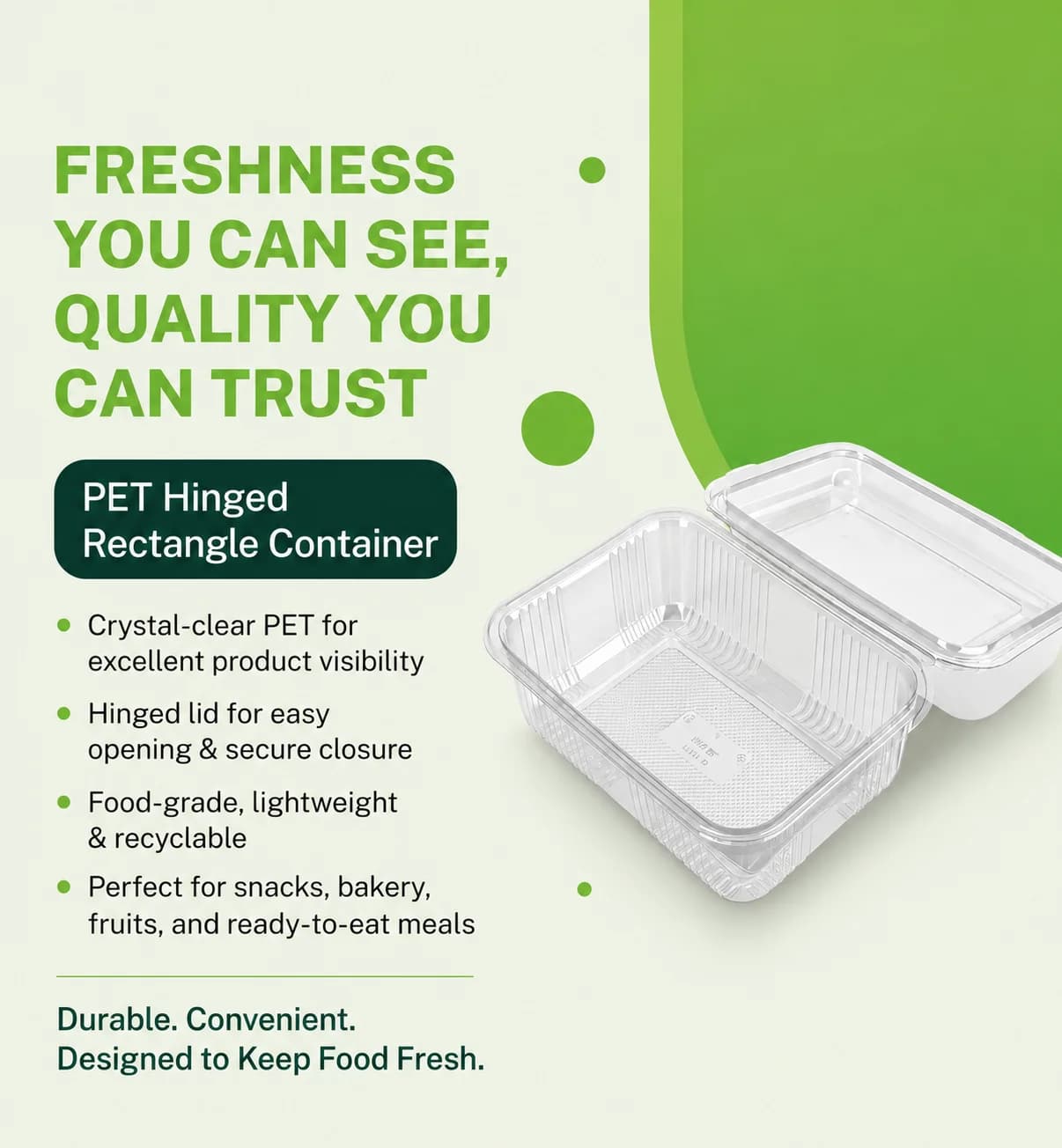 PET Hinged Rectangular Container Mobile Banner