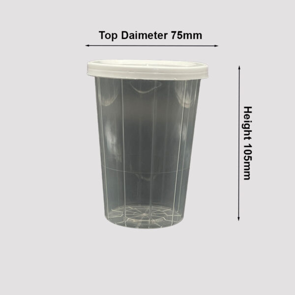 300ml plastic glass with lid size
