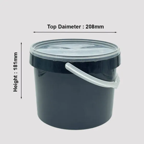 4500ml round biriyani bucket black size