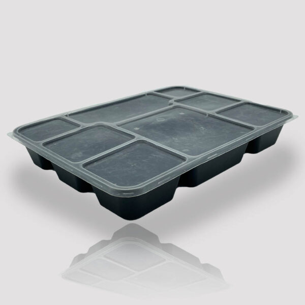 Disposable 8cp meal tray black