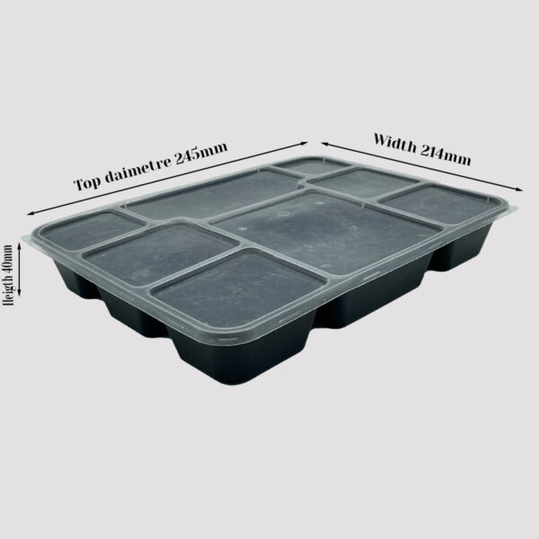 Disposable 8cp meal tray black size