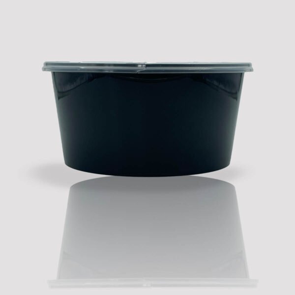 plastic container 1000ml round black straight image