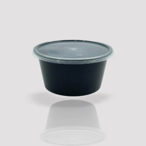 Plastic-container-300ml-round-black