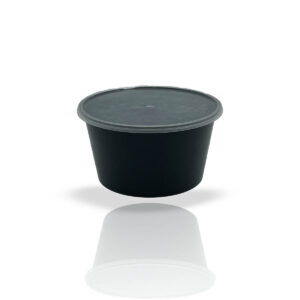 Plastic container 400ml round black