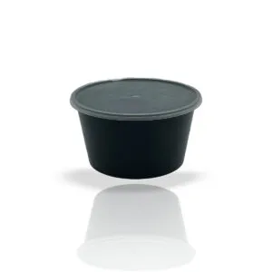 Plastic container 400ml round black