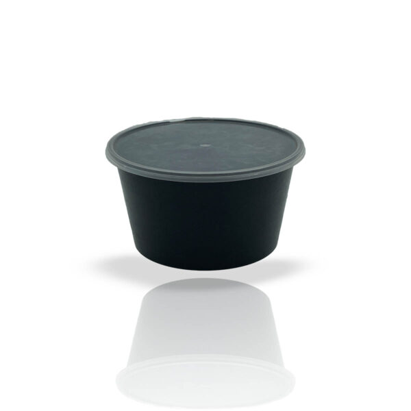 Plastic container 400ml round black