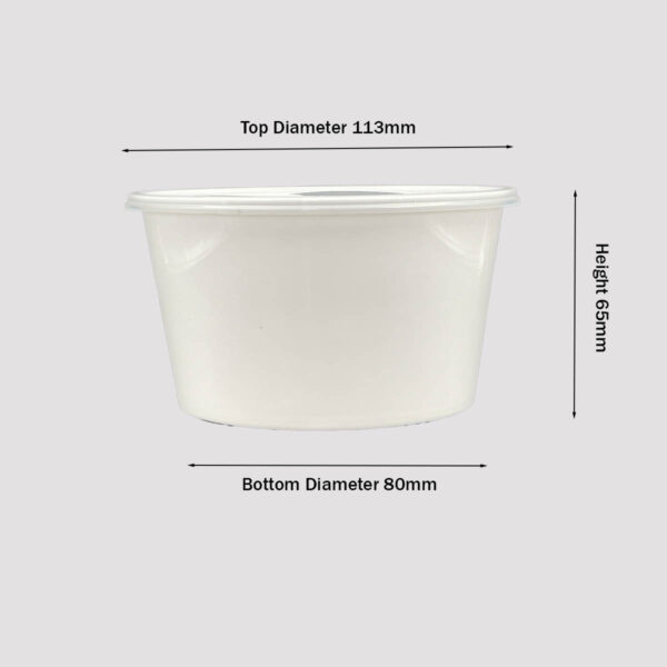 Plastic container 400ml round white size