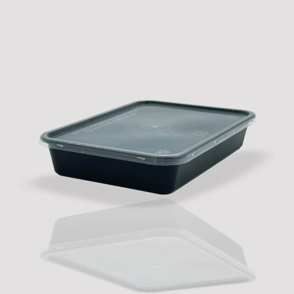 plastic container 500ml rectangle black