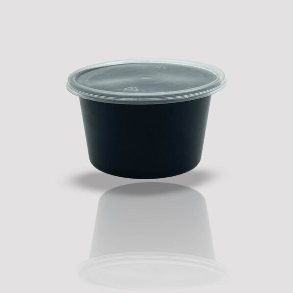 plastic container 500ml round black