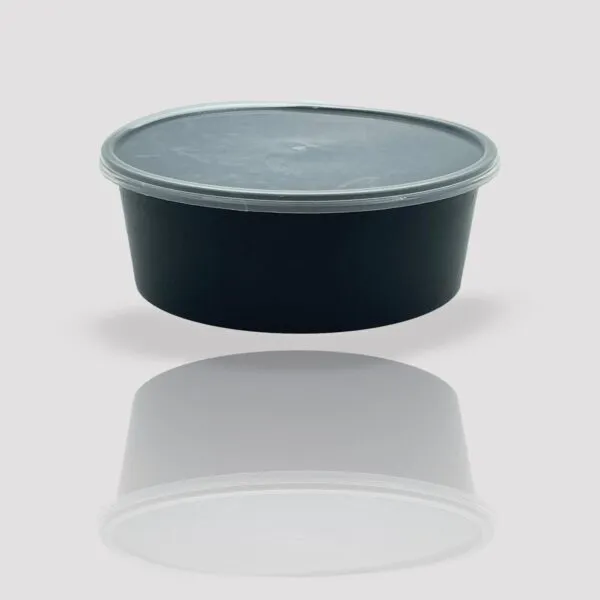 plastic container 750ml round black