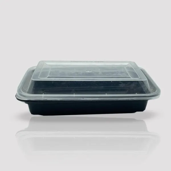 Plastic-container-with-lid-RE28-1000ml-rectangle-black