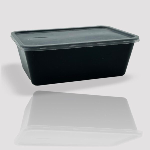 plastic container 1000ml rectangle black