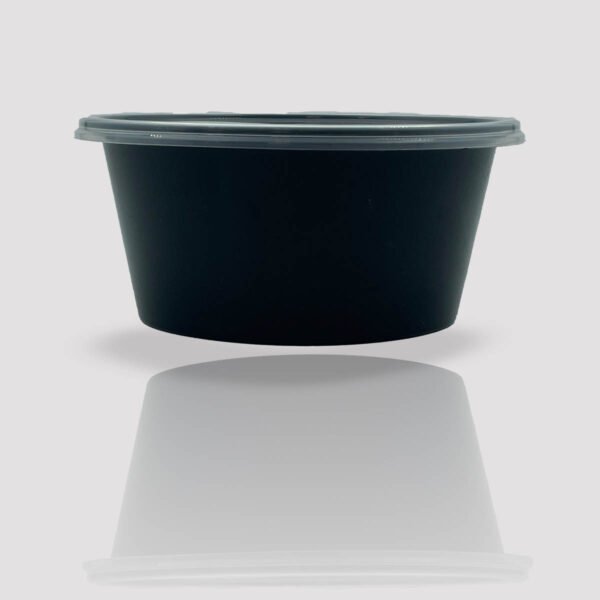 plastic container 1000ml round black