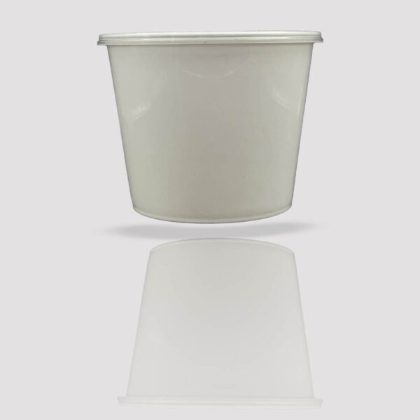 1500ml round plastic container white