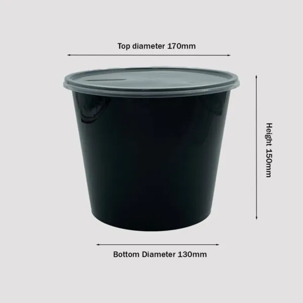 2500ml round Tall plastic container - Image 2