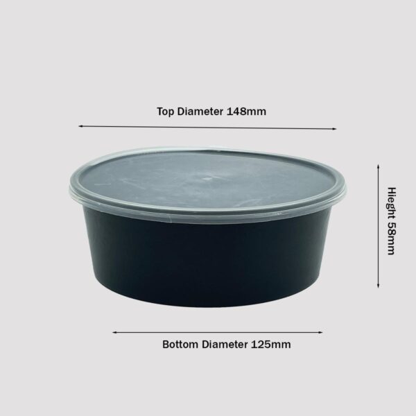 plastic container 750ml round black size