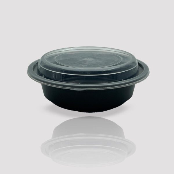 plastic container with lid ro32 300ml round black