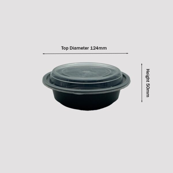 plastic container with lid ro32 300ml round black size