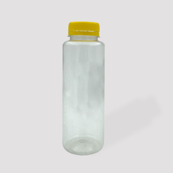 500ml PET bottle Yellow colour lid and transparent bottom