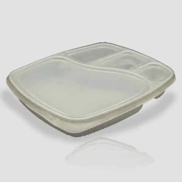 4 compartment Meal Tray White