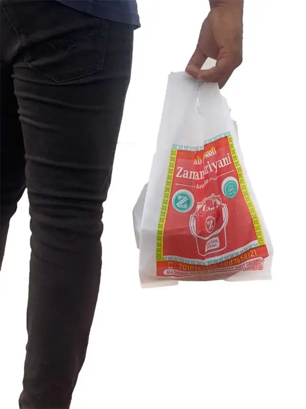 bio-degradable plastic carry bag printed