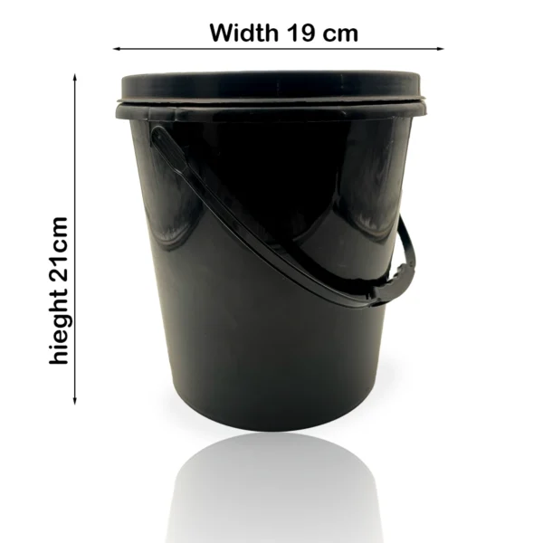 4L black Plastic Biryani Bucket size with handle for restaurants